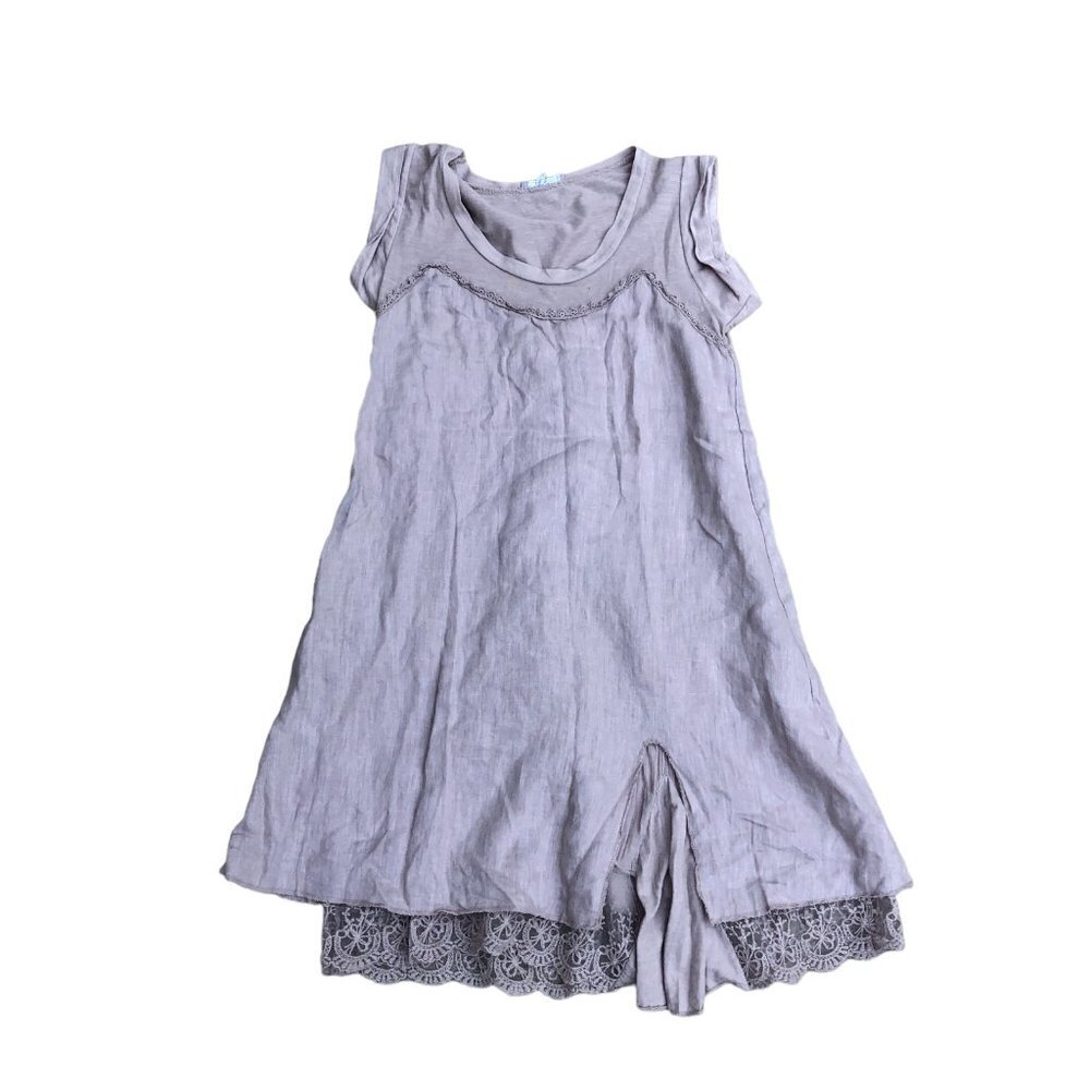 CARINA RICCI Designer Italy Dress Women's XS Beige Ruffle Lace Knee Length​​​​​​